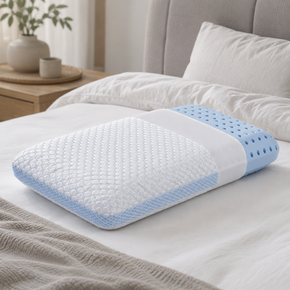 Cooling Kissen +  Bezug – kühler Schlafkomfort für Kopf & Nacken
